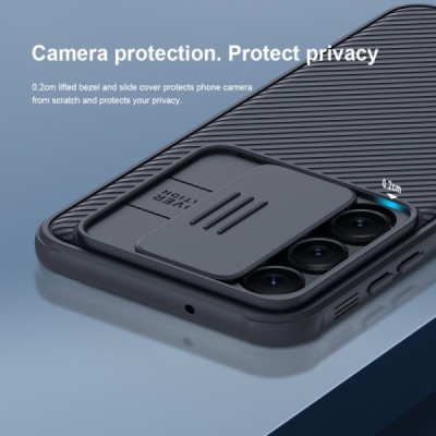 Samsung Galaxy S23 (SM-S911) „Nillkin“ CamShield Pro melns apvalks | vacins.lv