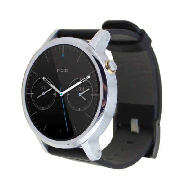 „Deluxe“ viedā pulksteņa ādas siksniņa - melns (Motorola Moto 360)