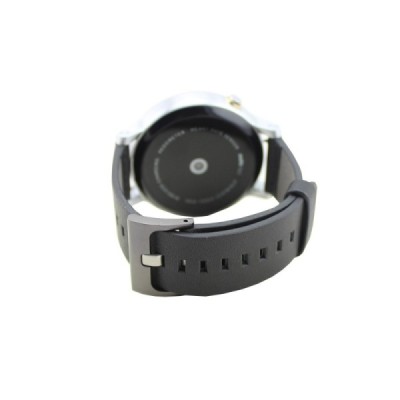 Deluxe viedā pulksteņa Motorola Moto 360 (46mm) ādas siksniņa - melns | Vacins.lv