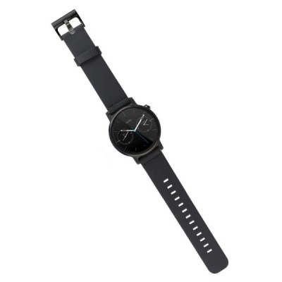 Deluxe viedā pulksteņa Motorola Moto 360 (46mm) ādas siksniņa - melns | Vacins.lv