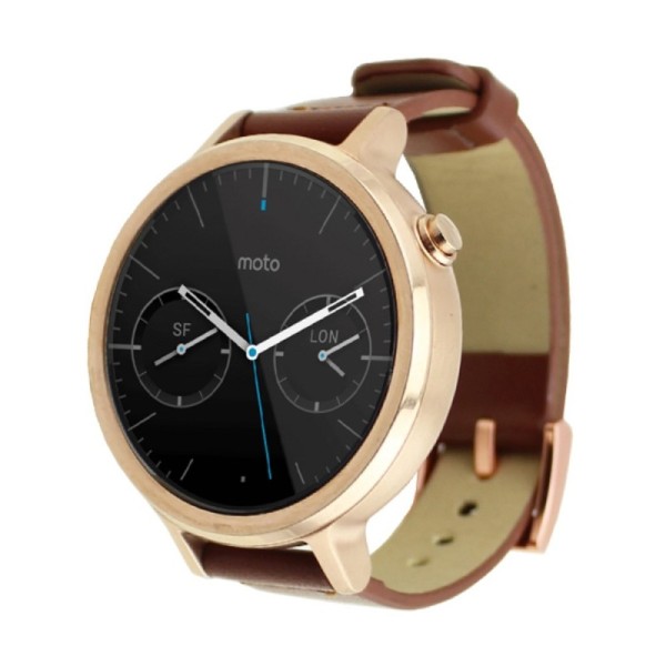 „Deluxe“ viedā pulksteņa ādas siksniņa - brūns (Motorola Moto 360)