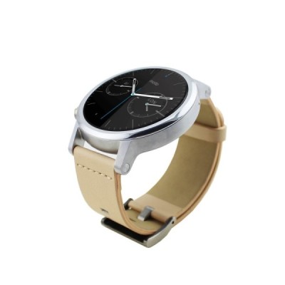 Deluxe viedā pulksteņa Motorola Moto 360 (46mm) ādas siksniņa - smilšains | Vacins.lv