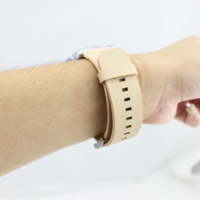 Deluxe viedā pulksteņa Motorola Moto 360 (46mm) ādas siksniņa - smilšains | Vacins.lv