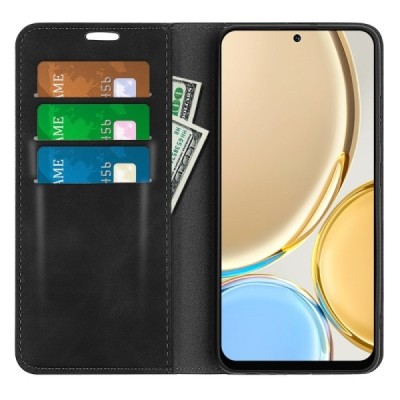 Huawei Honor Magic4 Pro „Split“ juodas odinis atverčiamas dėklas - knygutė | Priedai.lt