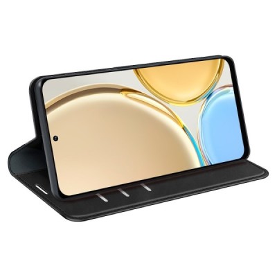 Huawei Honor Magic4 Pro „Split“ juodas odinis atverčiamas dėklas - knygutė | Priedai.lt