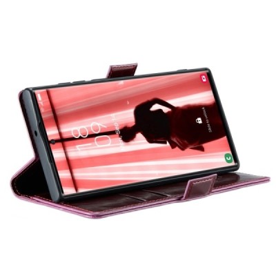 Samsung Galaxy S23 Ultra (SM-S918) solīds atvēramais ādas bordo maciņš - maks | Vacins.lv