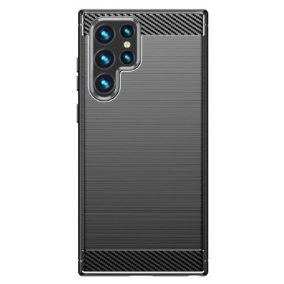 Samsung Galaxy S23 Ultra (SM-S918) „Carbon“ cieta silikona (TPU) melns apvalks | vacins.lv