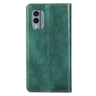 Solidus Nokia X30 5G žalias odinis atverčiamas dėklas | Priedai.lt