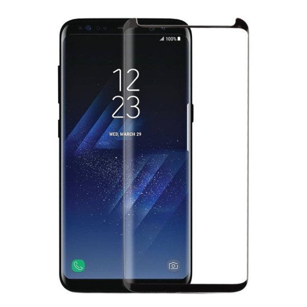 „Premium“ Tempered Glass pilnai dengiantis apsauginis ekrano stiklas 0.2 mm - juodas (Galaxy S8)