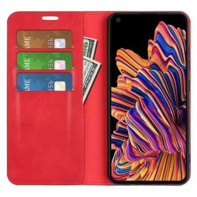 Samsung Galaxy XCover Pro (G715) „Split“ sērijas sarkans atvērams maciņš, maks | Vacins.lv