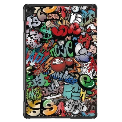 Lenovo Tab M10 10.1" Gen 3 (TB-328XU, TB-328FU) atverčiamas „Street Art“ spalvotas dėklas - knygutė | Priedai.lt