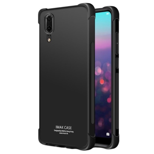 „Imak“ Silky pastiprinātas aizsardzības cieta silikona (TPU) apvalks - melns + ekrāna aizsargplēve (P20)