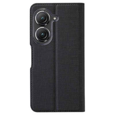 Asus Zenfone 9 (AI2202) „Vili“ atvērams melns ādas maciņš | Vacins.lv