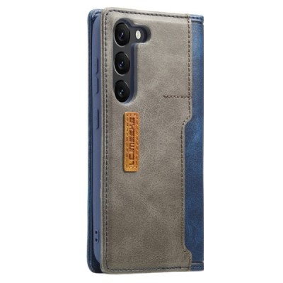 Samsung Galaxy S23 (SM-S911) „Lc.Imeeke“ zils ādas atvērams maciņš | Vacins.lv