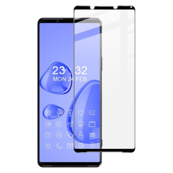 „Imak“ Tempered Glass pilnai dengiantis apsauginis ekrano stiklas 0.2 mm - juodas (Xperia 1 III)
