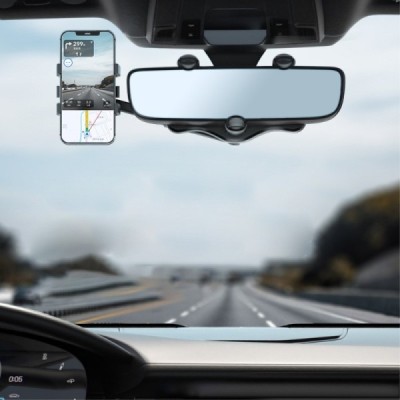 Telescopic Mirror juodas automobilinis telefono laikiklis | Priedai.lt