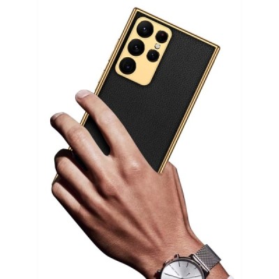 Samsung Galaxy S23 Ultra (SM-S918) GKK Luxury melns apvalks | vacins.lv