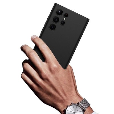 Samsung Galaxy S23 Ultra (SM-S918) GKK Slim melns cieta silikona (TPU) apvalks | vacins.lv