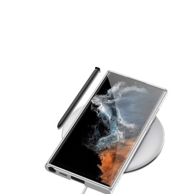 Samsung Galaxy S23 Ultra (SM-S918) GKK Slim sudrabs cieta silikona (TPU) apvalks | vacins.lv