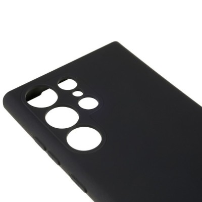 Samsung Galaxy S23 Ultra (SM-S918) cieta silikona (TPU) melns apvalks | vacins.lv