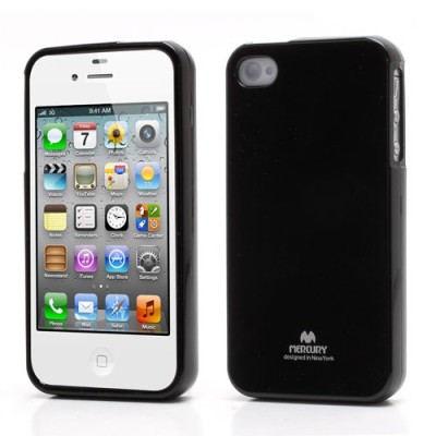Mercury TPU kieto silikono juodas Apple iPhone 4S dėklas - nugarėlė / Priedai.lt
