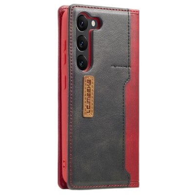 Samsung Galaxy S23 (SM-S911) „Lc.Imeeke“ sarkans ādas atvērams maciņš | Vacins.lv