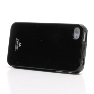 Apple iPhone 4S Mercury melns cieta silikona (TPU) futrālis / Vacins.lv