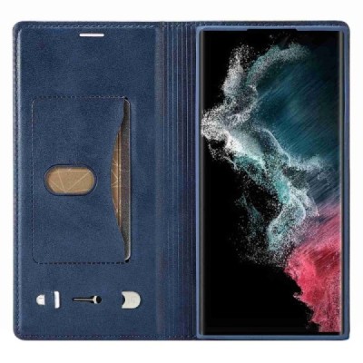 Samsung Galaxy S23 Ultra (SM-S918) „Lc.Imeeke“ zils ādas atvērams maciņš | Vacins.lv