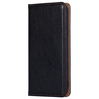 Nokia C10 (C20) Solīds melns ādas atvērams maciņš | Vacins.lv