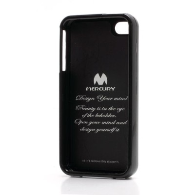 Apple iPhone 4S Mercury melns cieta silikona (TPU) futrālis / Vacins.lv