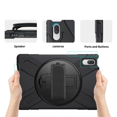 Lenovo Tab P11 Pro 11.5" (J706F) pastiprinātas aizsardzības melns (360°) apvalks, vaciņš | Vacins.lv