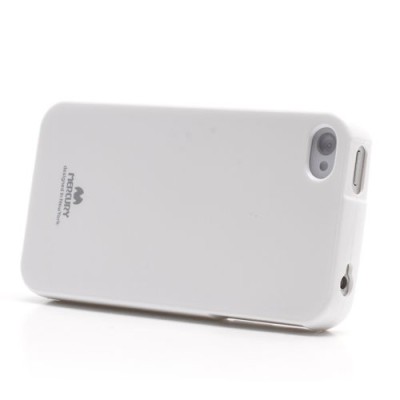 Mercury TPU kieto silikono baltas Apple iPhone 4S dėklas - nugarėlė / Priedai.lt