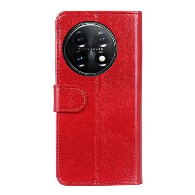 OnePlus 11 atvēramais ādas sarkans maciņš (maks) | Vacins.lv