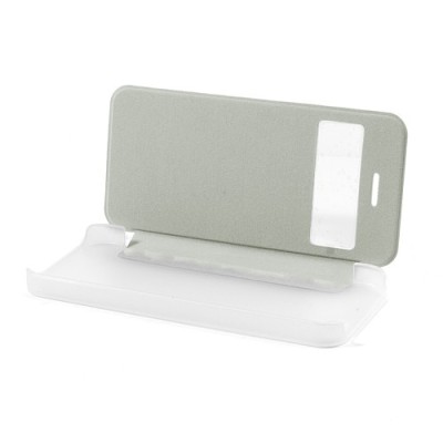 Atvēramais „S-View“ stila balts Apple iPhone 5, Apple iPhone 5S futrālis (maciņš) / Vacins.lv