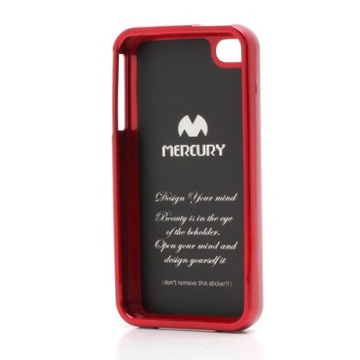 Mercury TPU kieto silikono raudonas Apple iPhone 4S dėklas - nugarėlė / Priedai.lt
