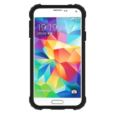 Sustiprintos apsaugos Samsung Galaxy S5 (S5 Neo) auksinis kieto silikono (TPU) ir plastiko dėklas | Priedai.lt