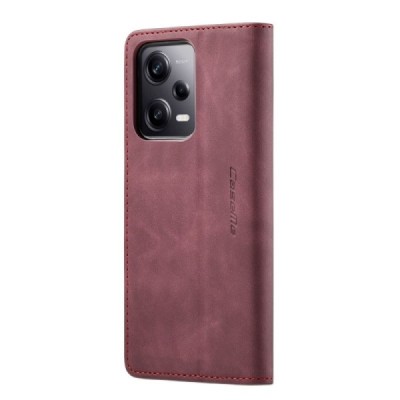 Xiaomi Redmi Note 12 Pro (Poco X5 Pro) CaseMe Retro solīds atvēramais ādas bordo maciņš - maks | Vacins.lv