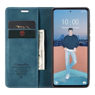 Xiaomi Redmi Note 12 Pro (Poco X5 Pro) CaseMe Retro solīds atvēramais ādas zaļš maciņš - maks | Vacins.lv