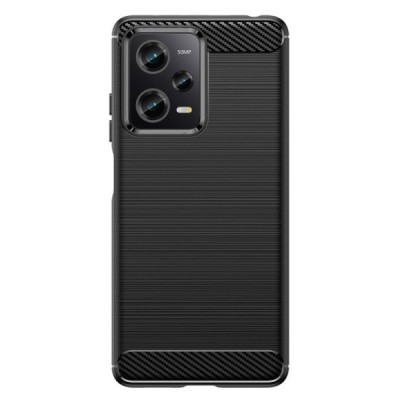 Xiaomi Redmi Note 12 Pro (Poco X5 Pro) „Carbon“ cieta silikona (TPU) melns vāciņš | Vacins.lv