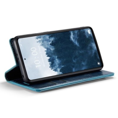 Xiaomi Redmi Note 12 Pro (Poco X5 Pro) „CaseMe“ Leather solīds atvēramais ādas zils maciņš - maks | Vacins.lv