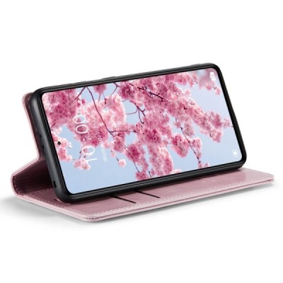 Xiaomi Redmi Note 12 Pro (Poco X5 Pro) „CaseMe“ Leather solīds atvēramais ādas rozs maciņš - maks | Vacins.lv