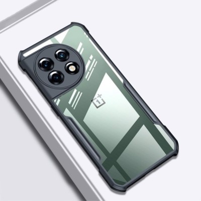 OnePlus 11 „XUNDD“ dzidrs apmales melnā krāsā cieta silikona (TPU) akrils apvalks | Vacins.lv