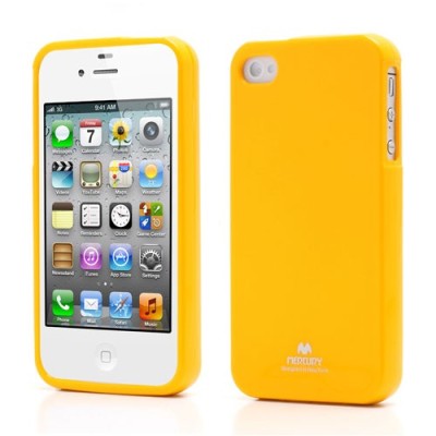Mercury TPU kieto silikono geltonas Apple iPhone 4S dėklas - nugarėlė / Priedai.lt