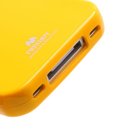 Mercury TPU kieto silikono geltonas Apple iPhone 4S dėklas - nugarėlė / Priedai.lt