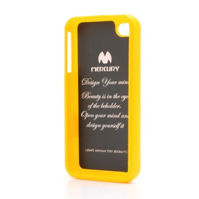 Mercury TPU kieto silikono geltonas Apple iPhone 4S dėklas - nugarėlė / Priedai.lt