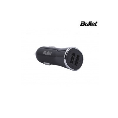 „Bullet“ autolādētājs ar divām USB ligzdām (4.8A) | Vacins.lv