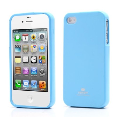 Mercury TPU kieto silikono šviesiai mėlynas Apple iPhone 4S dėklas - nugarėlė / Priedai.lt