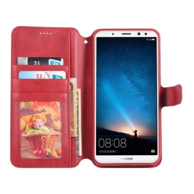 Huawei Mate 10 Lite „AZNS“ ādas atvēramais sarkans maciņš (maks) | Vacins.lv