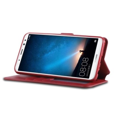 Huawei Mate 10 Lite „AZNS“ ādas atvēramais sarkans maciņš (maks) | Vacins.lv