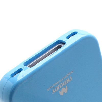 Mercury TPU kieto silikono šviesiai mėlynas Apple iPhone 4S dėklas - nugarėlė / Priedai.lt